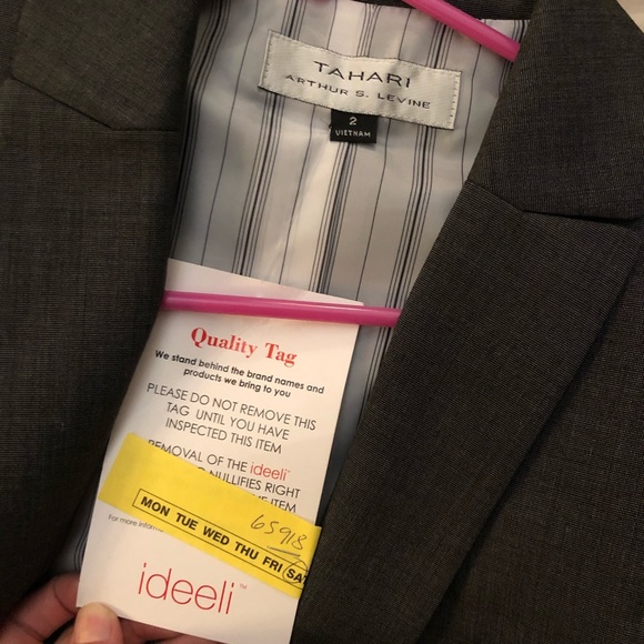 NWT Tahari Arthur S Levine Charcoal Blazer, 2 - Picture 5 of 5